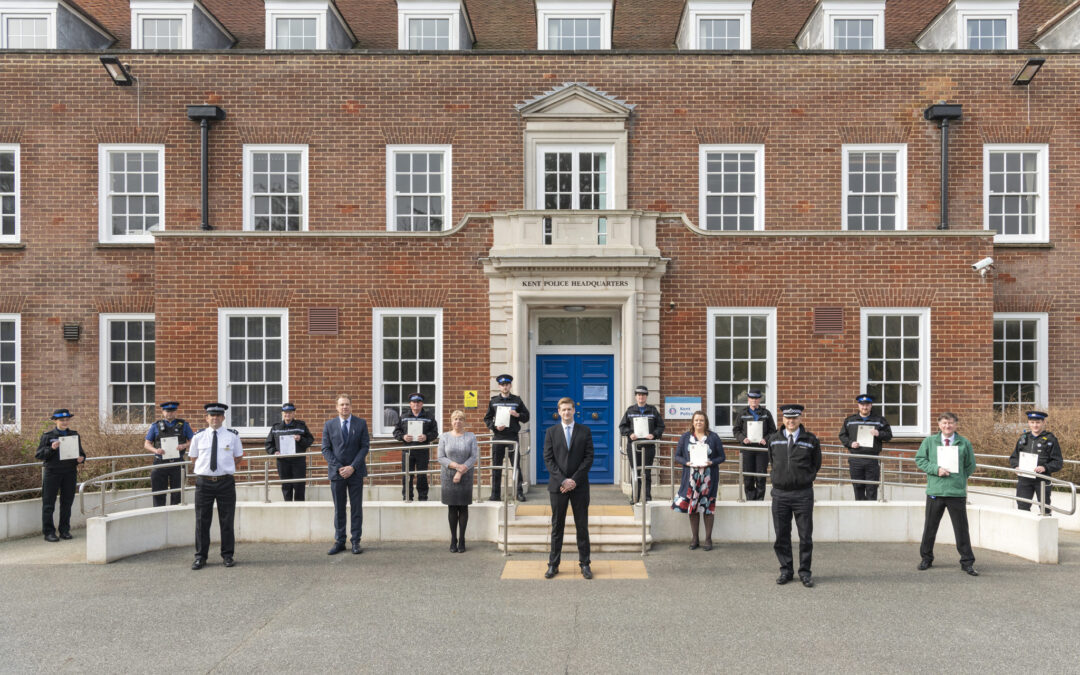Kent PCSOs receive Proqual Level 3 Certificate in Introduction to Crime Prevention from the Police and Crime Commissioner for Kent.